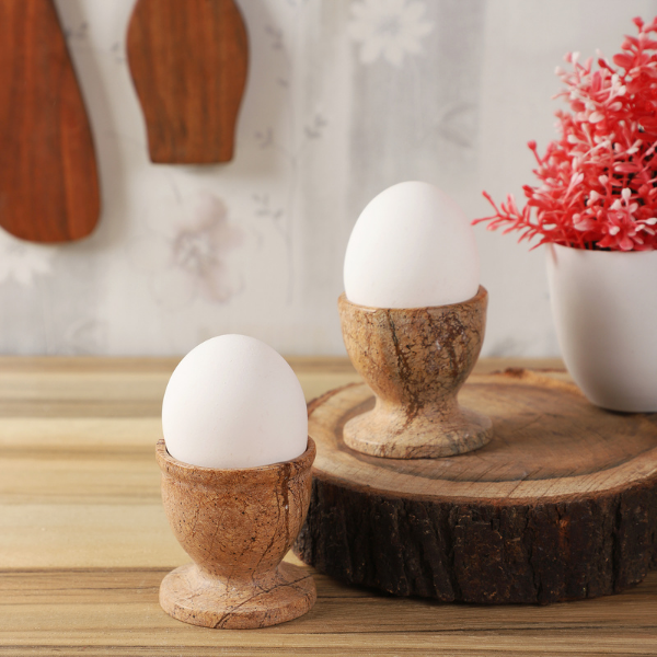 NikkisPride Marble Egg Keeper Bidasar Forest Brown Set of 2